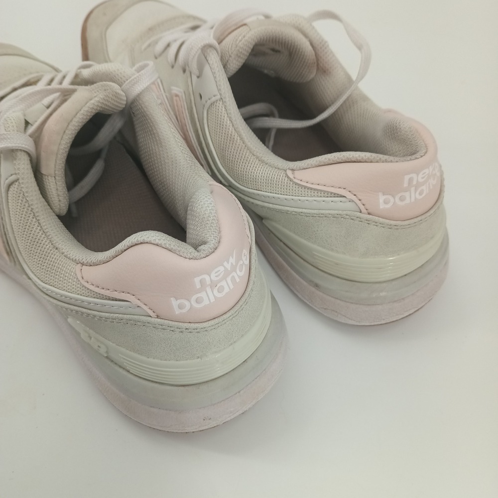 New Balance 574 Sport Bone White Pink Suede Sneakers WG574SD Womens Size 8 - Picture 5 of 7